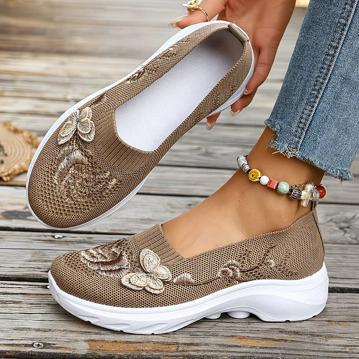 Carolyn - Butterfly Embroidered Loafers
