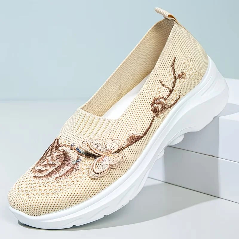 Carolyn - Butterfly Embroidered Loafers