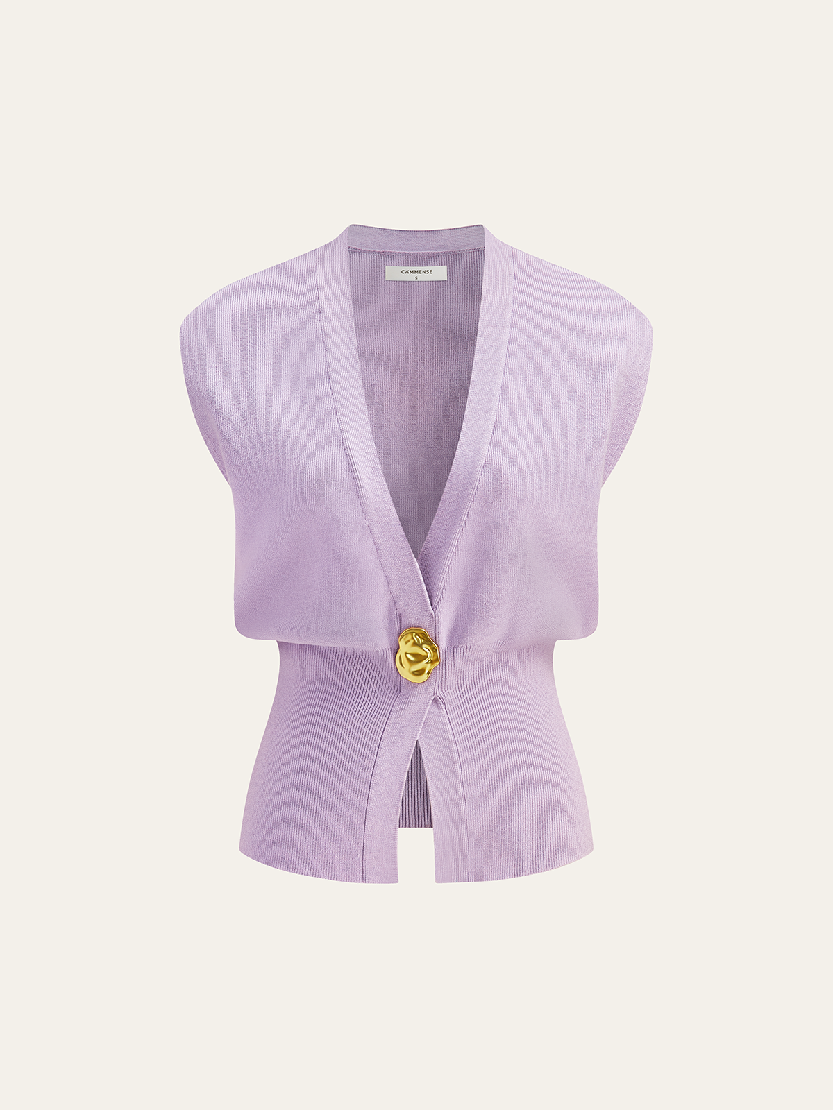 V-Neck Buttoned Detail Sweater Vest