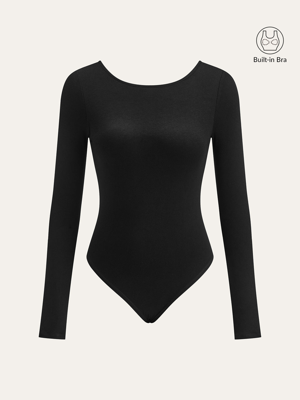 Bra-Free Long Sleeve Backless Bodysuit