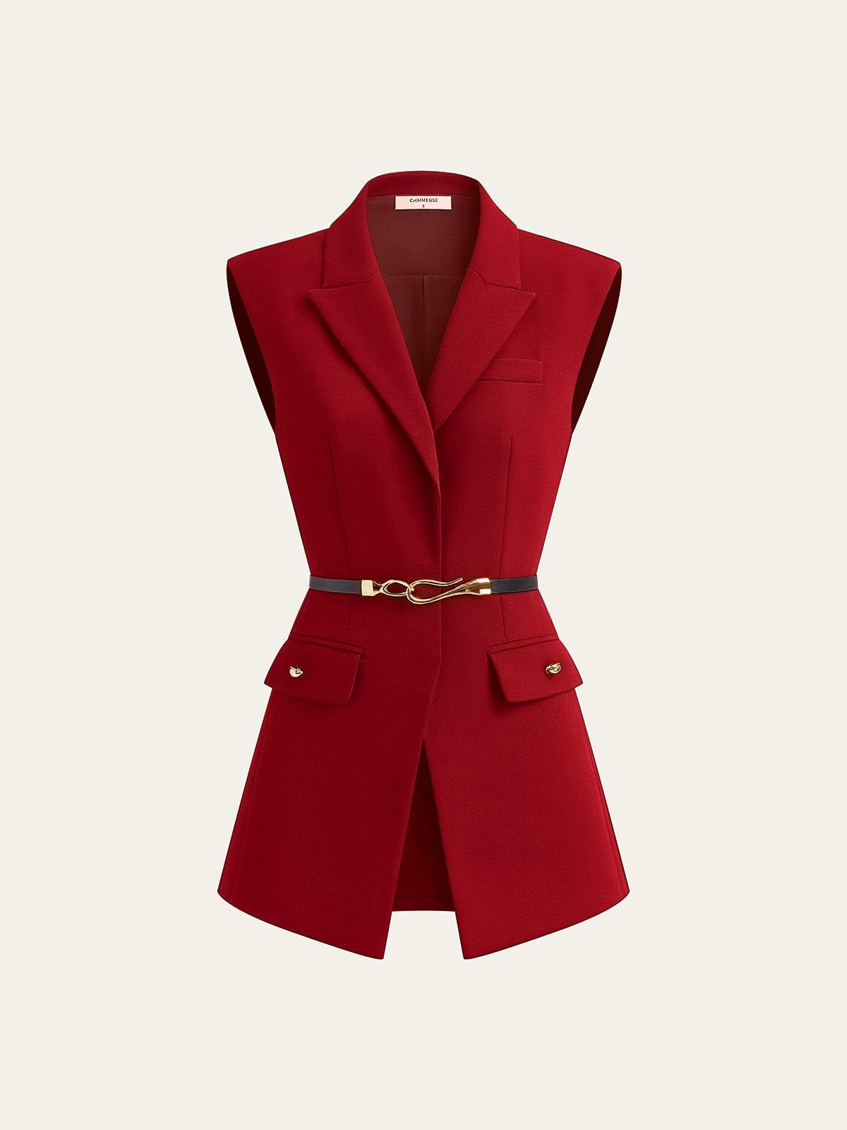 Belted Cap Sleeve Vest