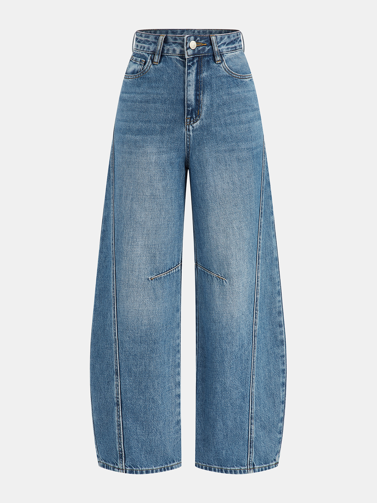 Denim Curved-Leg Jeans