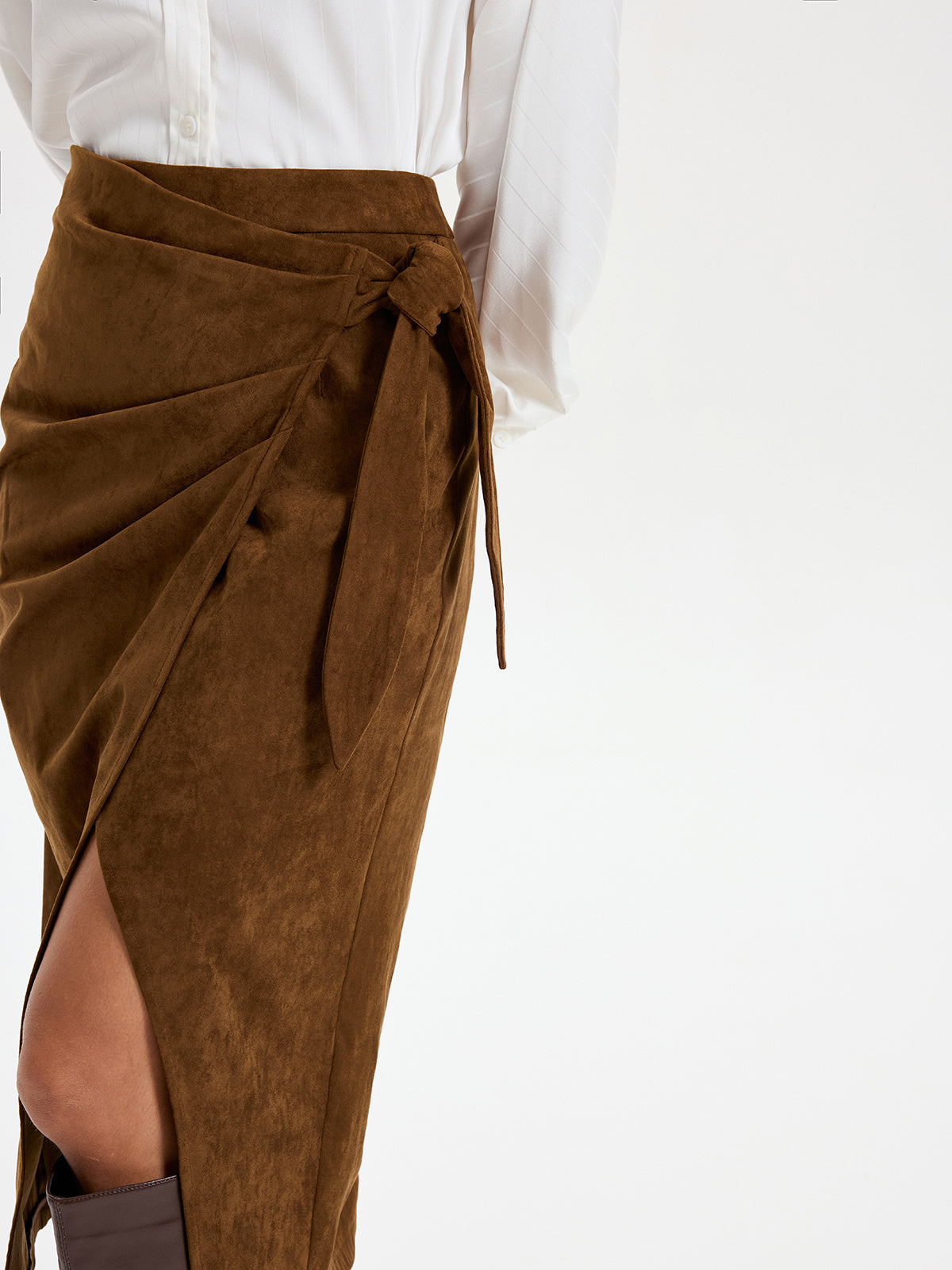 Tie Knot Suede Skirt