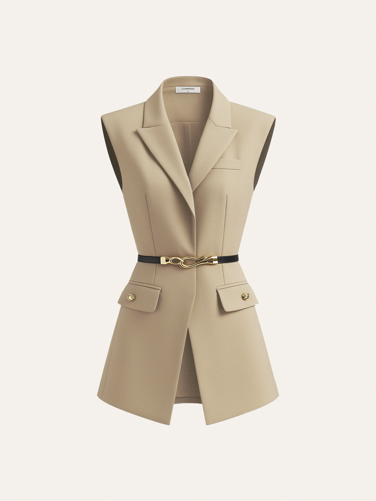 Belted Cap Sleeve Vest