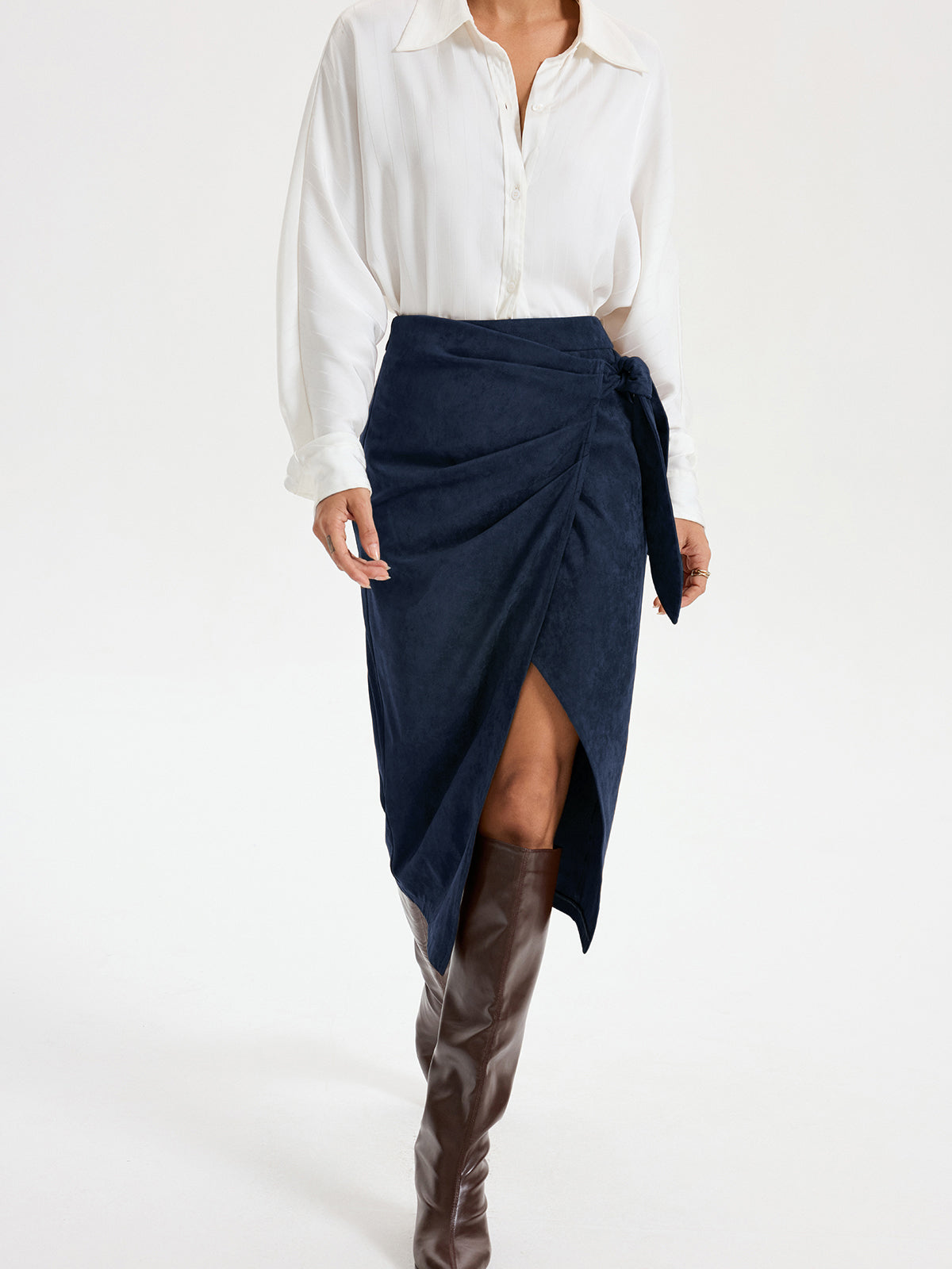 Tie Knot Suede Skirt