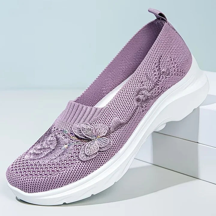 Carolyn - Butterfly Embroidered Loafers